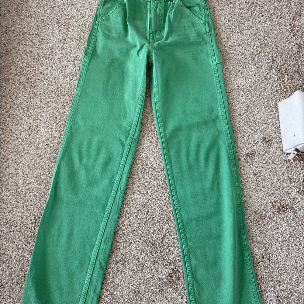 PacSun Green Flare Wide Leg Jeans